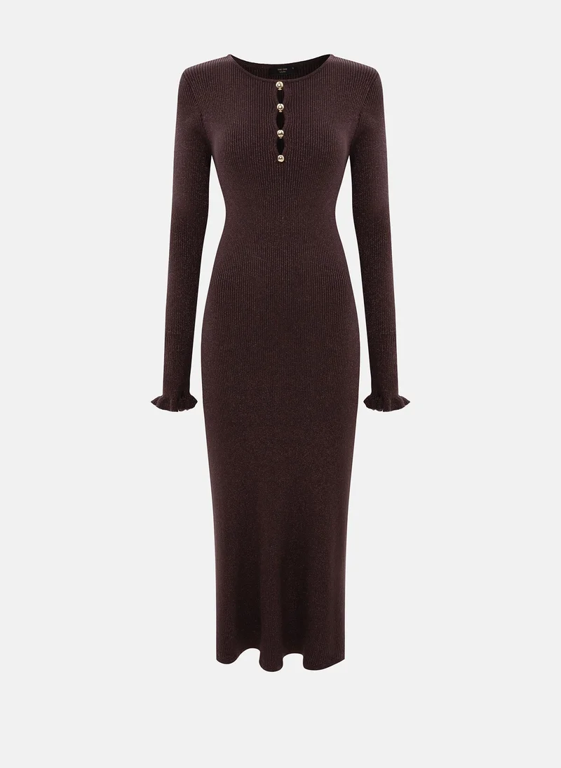 ليتشي فستان ميدي من الفسكوز بلمعة معدنية